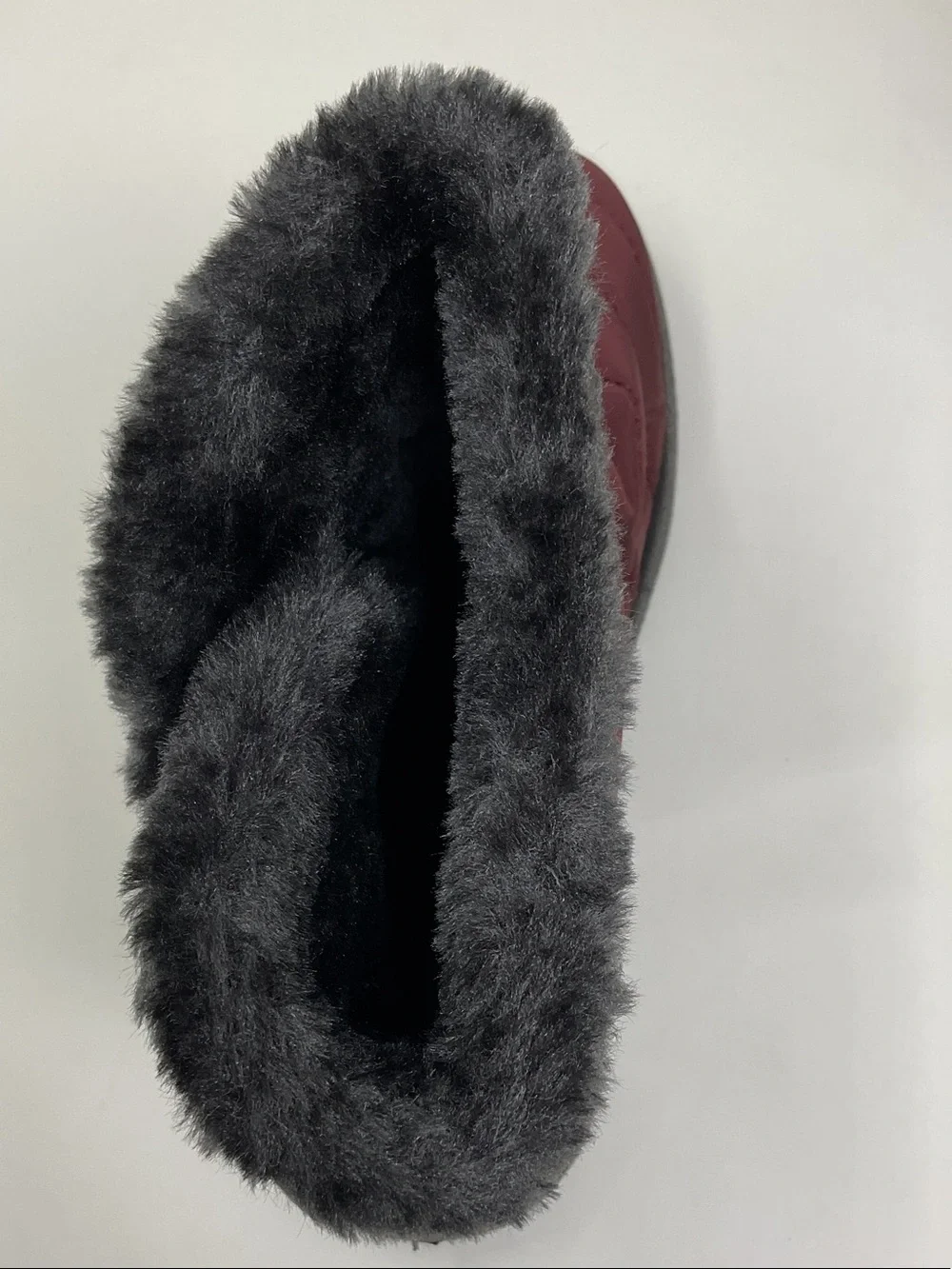 Women's Quilted Ankle Winter Boots with Faux Fur Lining - Burgundy US Size 8